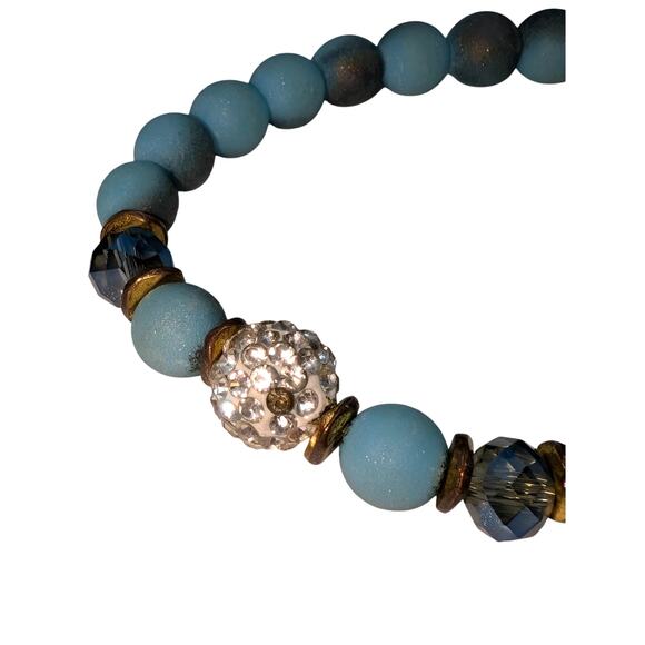 Lot of 3 Plus 2 Stone Beaded Stretch Bracelets - Picture 4 of 5